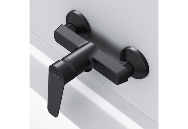 AM.PM Einhebel-Duscharmatur Gem Brausearmatur aus Messing, Brausebatterie Wasserhahn Bad FTA20022 Schwarz