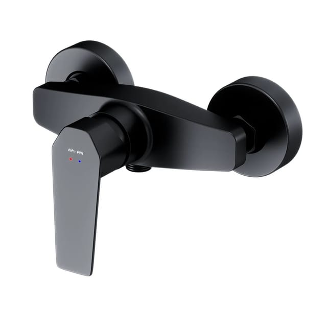 AM.PM Einhebel-Duscharmatur Gem Brausearmatur aus Messing, Brausebatterie, Wasserhahn Bad FGA20022 Schwarz