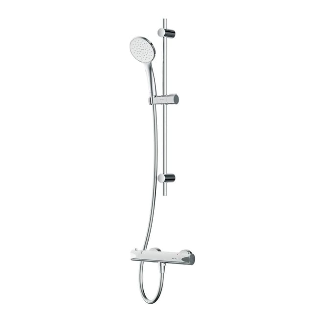 AM.PM Armaturen-Set: Thermostat Duscharmatur und Duschset, Duschsäule Handbrause Brauseset F408TA46 Hit Chrom