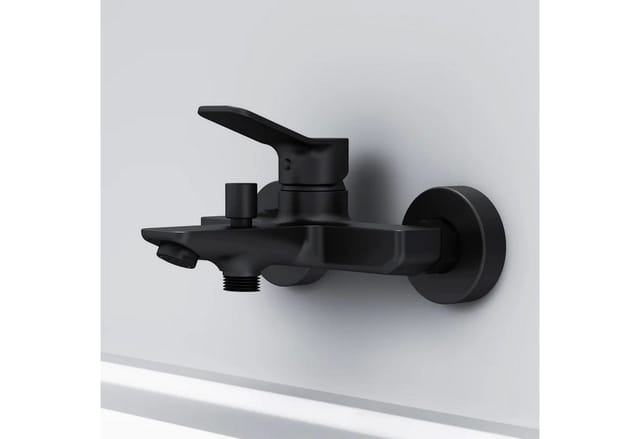 AM.PM Einhebel-Wannenarmatur / Brausearmatur, Wasserhahn Bad, Wannenbatterie FXA10022 X-Joy Aufputz Schwarz