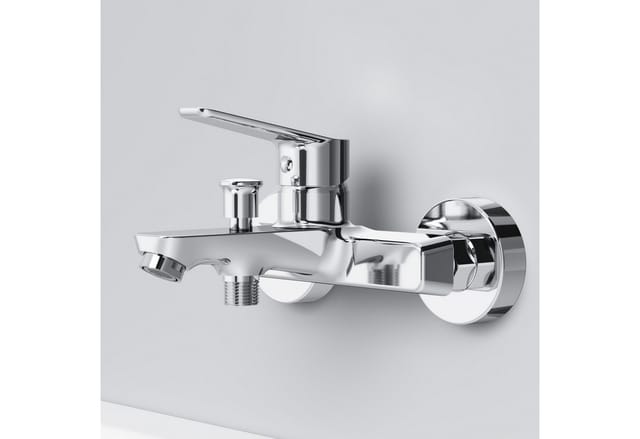 AM.PM Einhebel-Wannenarmatur / Brausearmatur, Wasserhahn Bad, Wannenbatterie FTA10000 Hit Aufputz Chrom