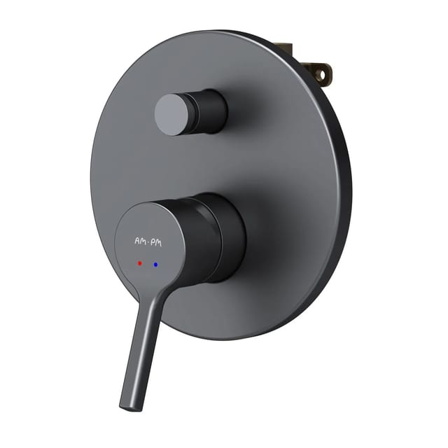 AM.PM Einhand-Mischbatterie Brausearmatur Unterputz, Wandthermostat, Thermostat Dusche FXB45022 X-Joy S Schwarz