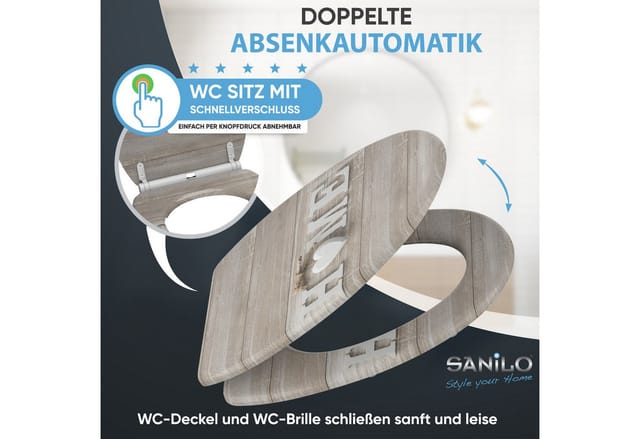 SANILO WC Sitz mit Absenkautomatik Top Fix Home