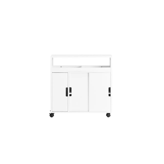SoBuy Nischenschrank mit Ablage und 4 Rollen MDF Weiß BZR02-W