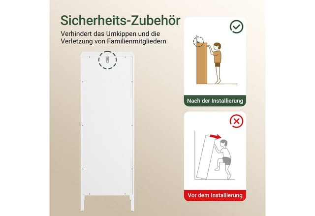 SoBuy Wäscheschrank mit ausklappbarem Wäschesack Holz Weiß BZR122-W