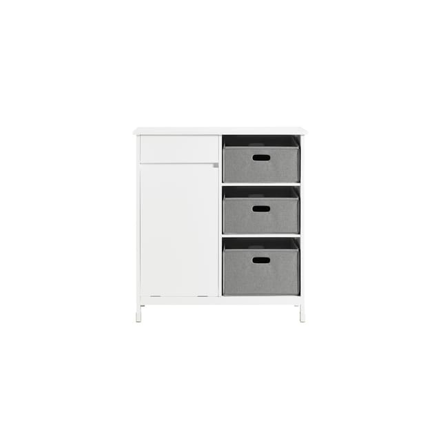 SoBuy Wäscheschrank mit Wäschesäcken Wäschekorb Badezimmerschrank BZR77-W