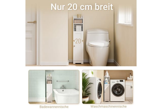 SoBuy Freistehend Toilettenpapieraufbewahrung Holz Weiß FRG177-W