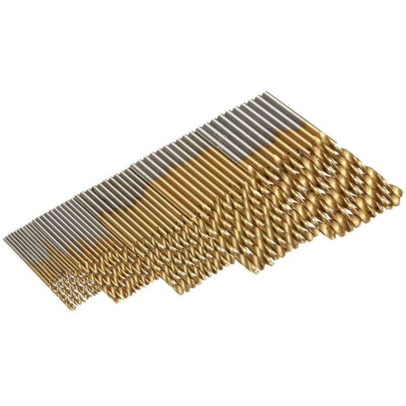 50-teiliges Set Hss-bohrer Mit Titanbeschichtung, 1,0/1,5/2,0/2,5/3,0 Mm
