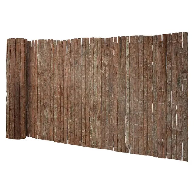 KARAT Baumrindenmatte - Dekorativer Sichtschutz für Balkon und Garten aus Baumrindenstreifen - 100 x 300 cm