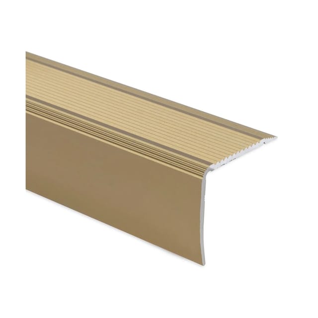 KARAT Vorgebohrtes Stufenkantenprofil Integral Form L - Treppenkantenprofil Gold 30 x 35 x 1340 mm