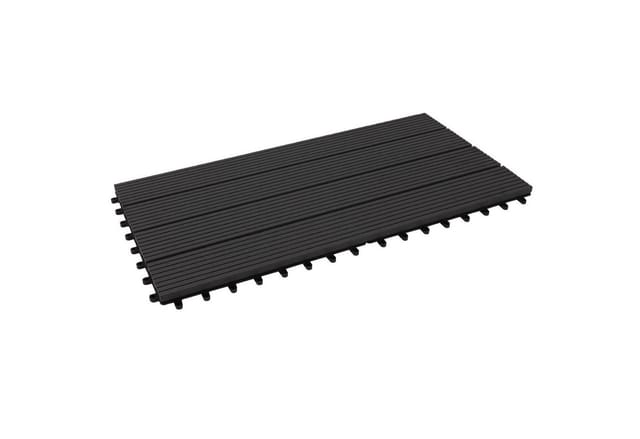 KARAT WPC Klickfliese Royal Wetterbeständige Terrassenfliese Anthrazit 30 x 60 cm