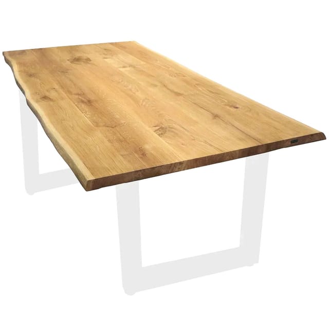 holz4home Tischplatte mit Baumkante aus Massiver Eiche 100 x 70 cm