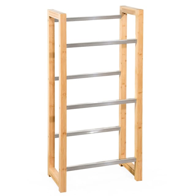 KARAT Bambus-Flaschenkastenständer Flash - Robustes Lagerregal für Büro, Küche, Garage oder Flur - 112 x 56 x 32 cm