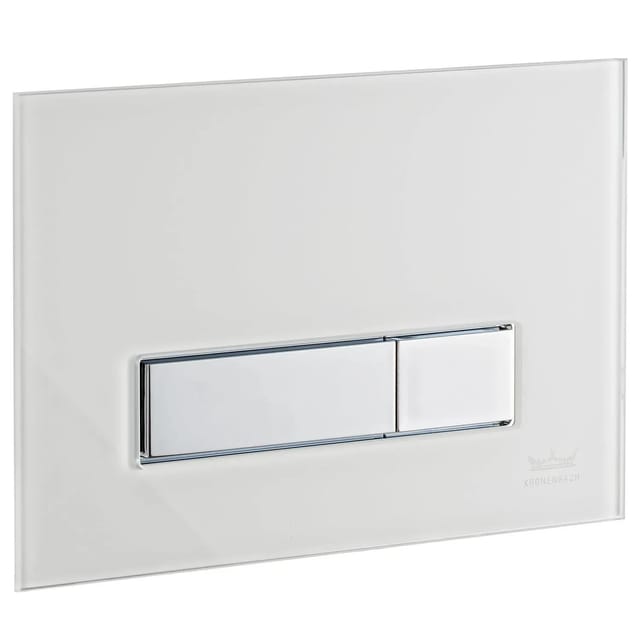 Kronenbach Betätigungsplatte Plantec 2.0 Cube 90 Glas Weiß Chrom Glanz