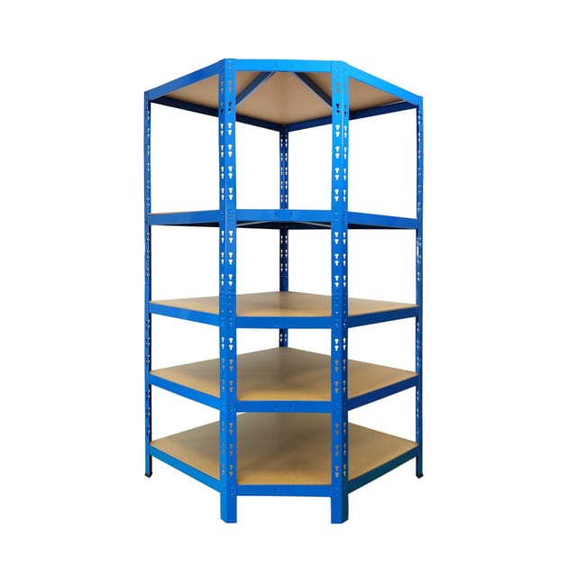 KARAT Eckregal - Hohe Traglast - Individuell Einsetzbar - Blau 180 x 90 x 42 x 60 cm