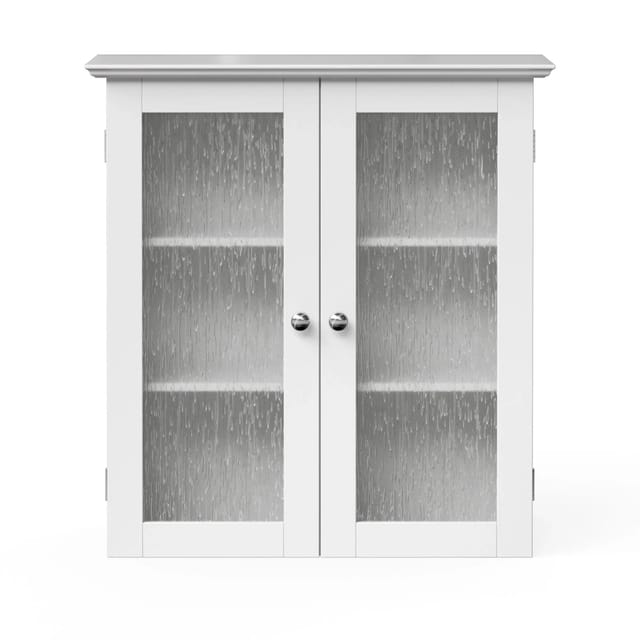 Teamson Home Badezimmer Connor Wandschrank mit 2 Glastüren Weiß