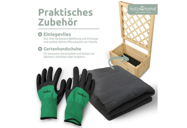 holz4home Pflanzkasten mit Rankgitter Pflanzkübel mit Rankgitter Spalier für Rankpflanzen S