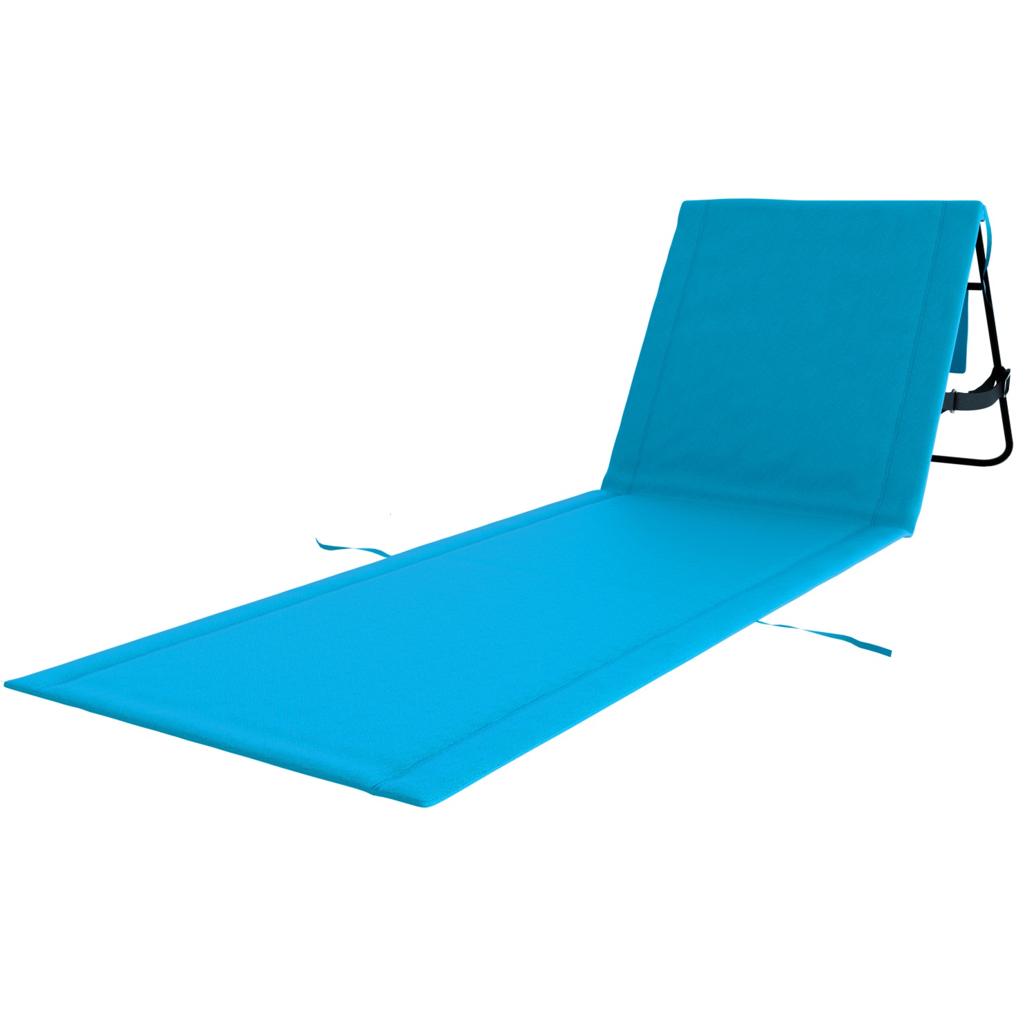 24MOVE Strandmatte Klappbar Mit Rückenlehne&Tasche - Mit Gurt - Liegematte Blau