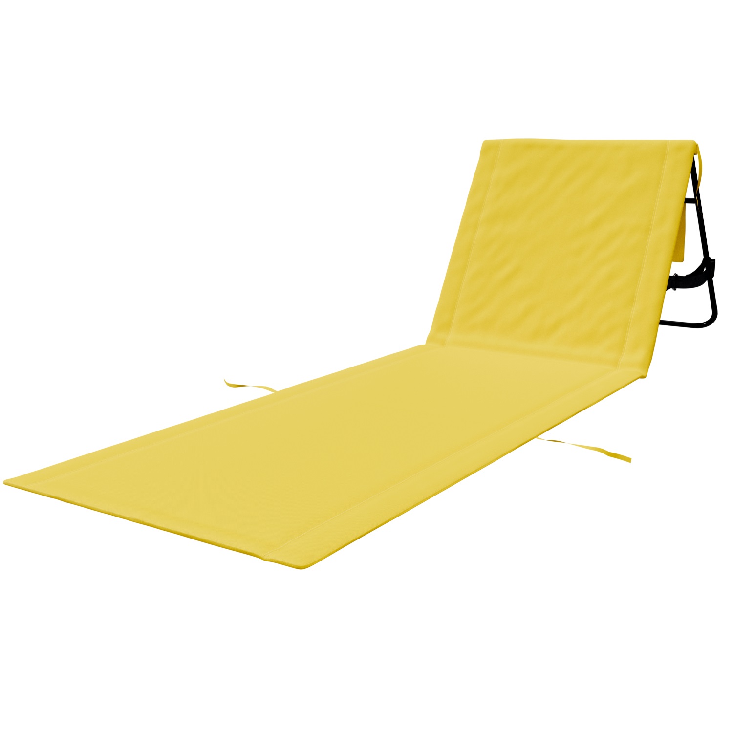 24MOVE Strandmatte Klappbar Mit Rückenlehne&Tasche - Mit Gurt - Liegematte Gelb