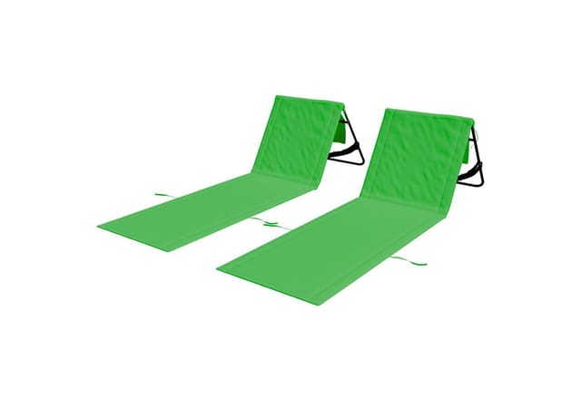 24MOVE Strandmatte 2er Set Klappbar Rückenlehne&Tasche - Gurt - Liegematte Grün