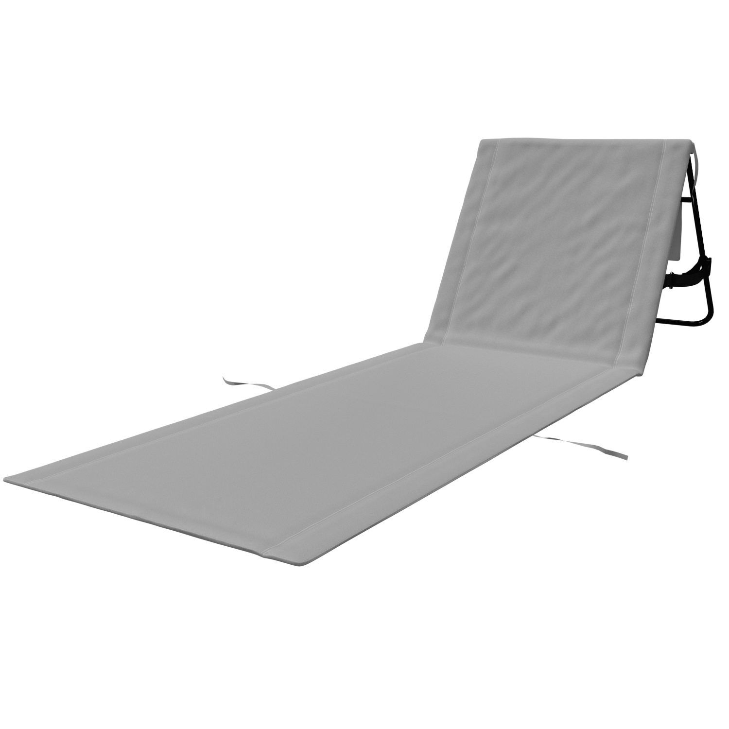24MOVE Strandmatte Klappbar Mit Rückenlehne&Tasche - Mit Gurt - Liegematte Grau