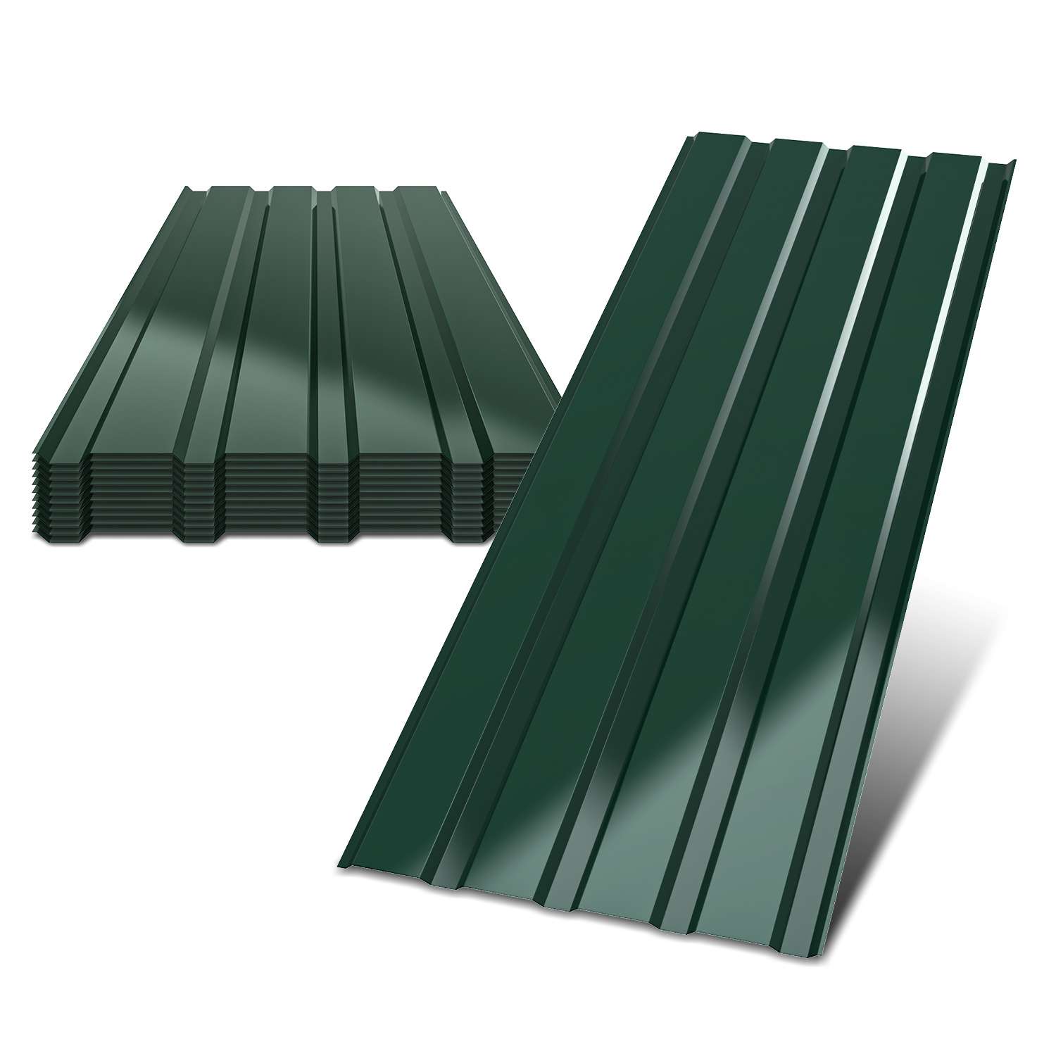 Tolletour 12 Stück Profilblech Dachblech 115 X 45 Cm, 0,25 Mm, Grün, Für Gartenhaus Und Carport