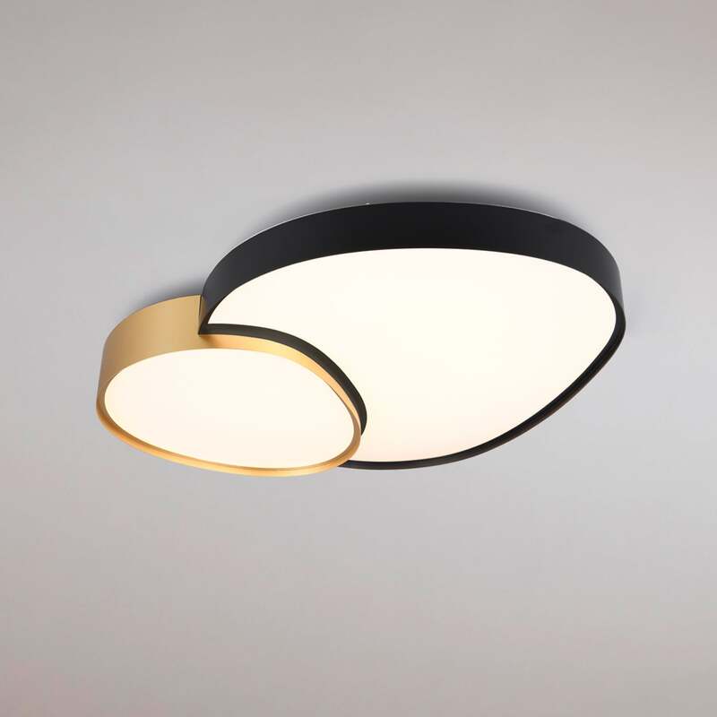 [neuwertig] B-ware Rise Wand/deckenleuchte Schwarz Matt/gold Led Dimmbar Mit Fernbedienung 5300 Lm