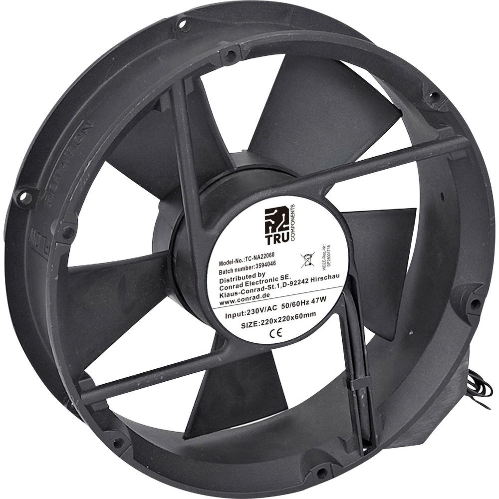 Tru Components Tc-na22060 Axiallüfter 230 V/ac 890 M³/h (l X B X H) 220 X 220 X 60 Mm
