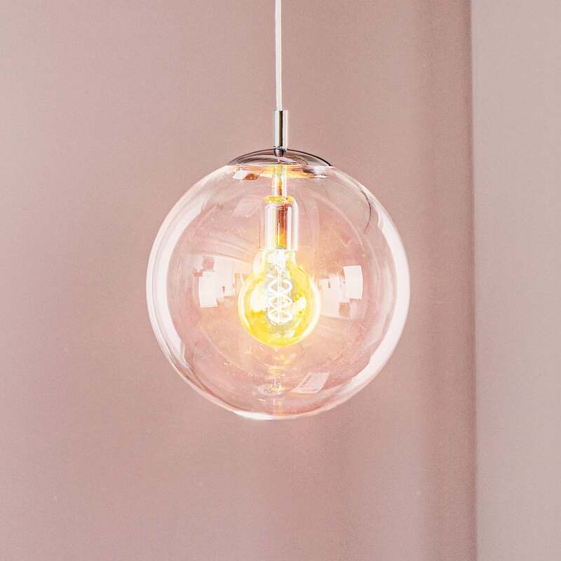 [gebraucht] B-ware Hängelampe 562 Led Hängeleuchte Pendellampe Dimmbar Chrom Klar Ø30cm 90cm