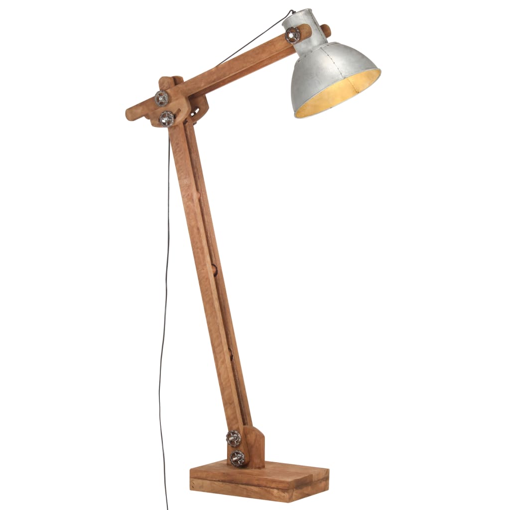 Stehlampe Silbern Mango Massivholz E27 Vidaxl