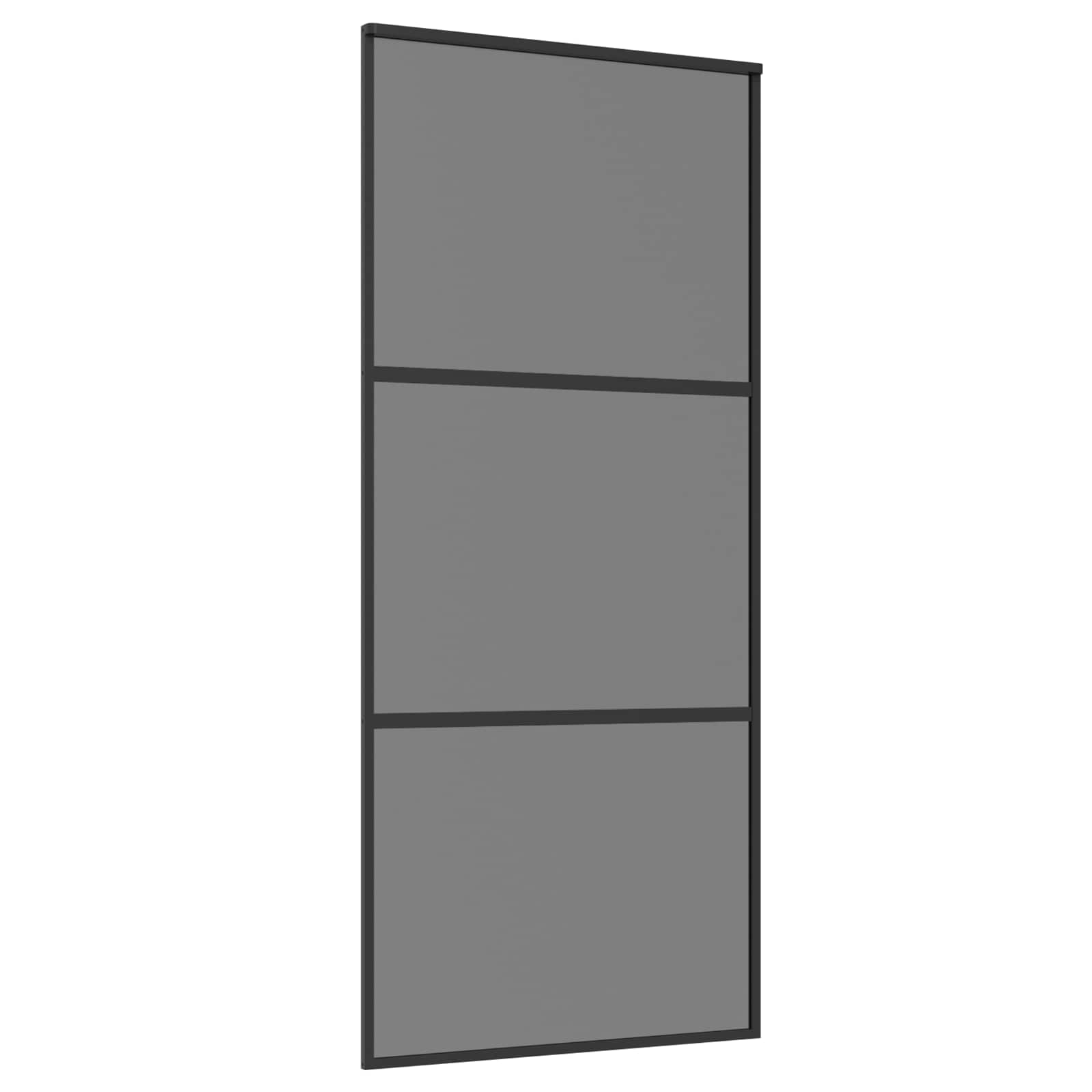 Schiebetür 90 X 205 Cm Verbautes Glas Und Aluminium Vidaxl
