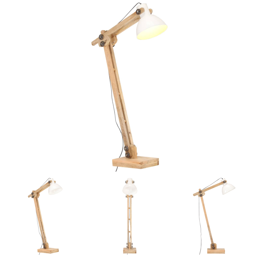 Stehlampe Weiß Mango Massivholz E27 Vidaxl