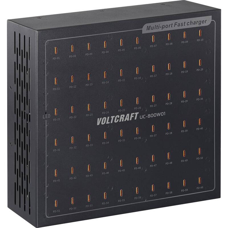 [neuwertig] B-ware Voltcraft Usb Ladegerät Uc-800w01 800w Usb-c Power Delivery Schwarz Innenbereich