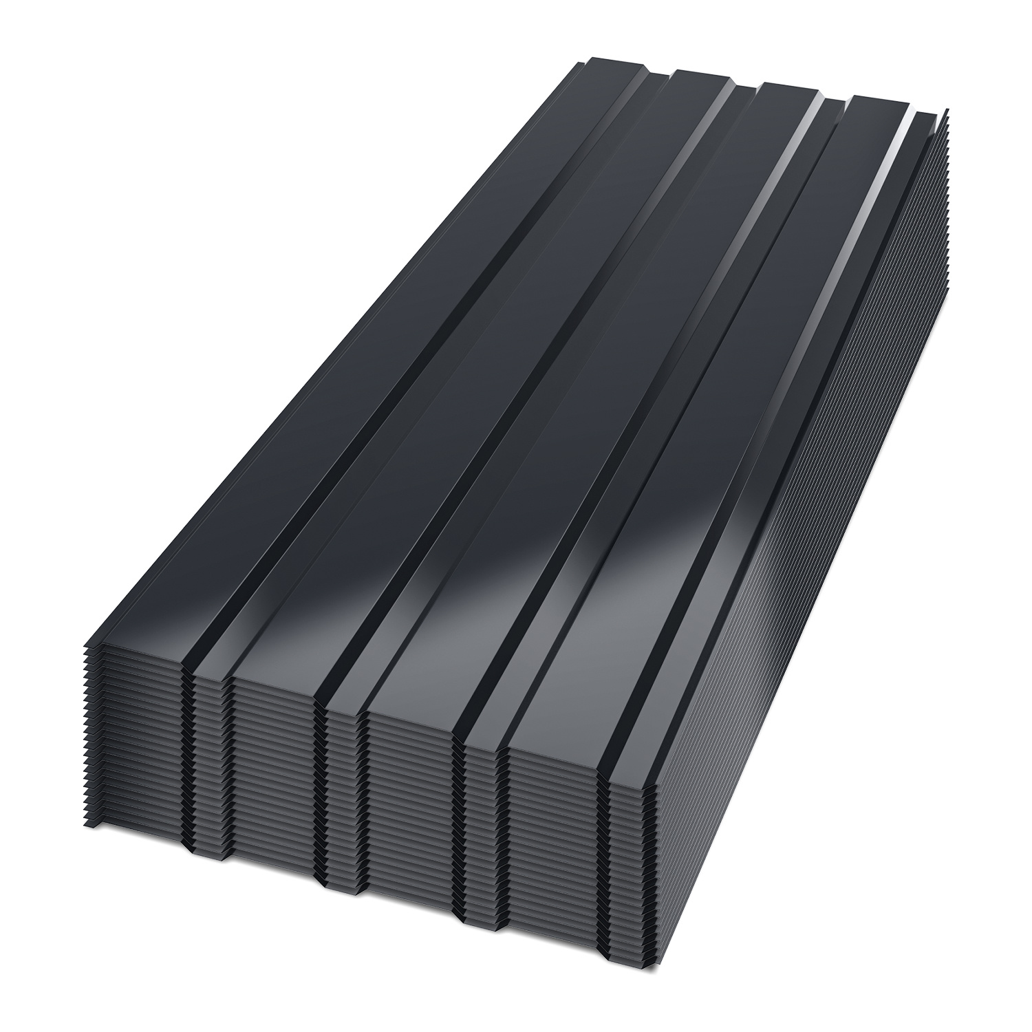 Wolketon 24er Trapezblebh Dachplatten 0,25 Mm, 115 X 45 Cm, Anthrazit, Stahl, Bis 12 M²