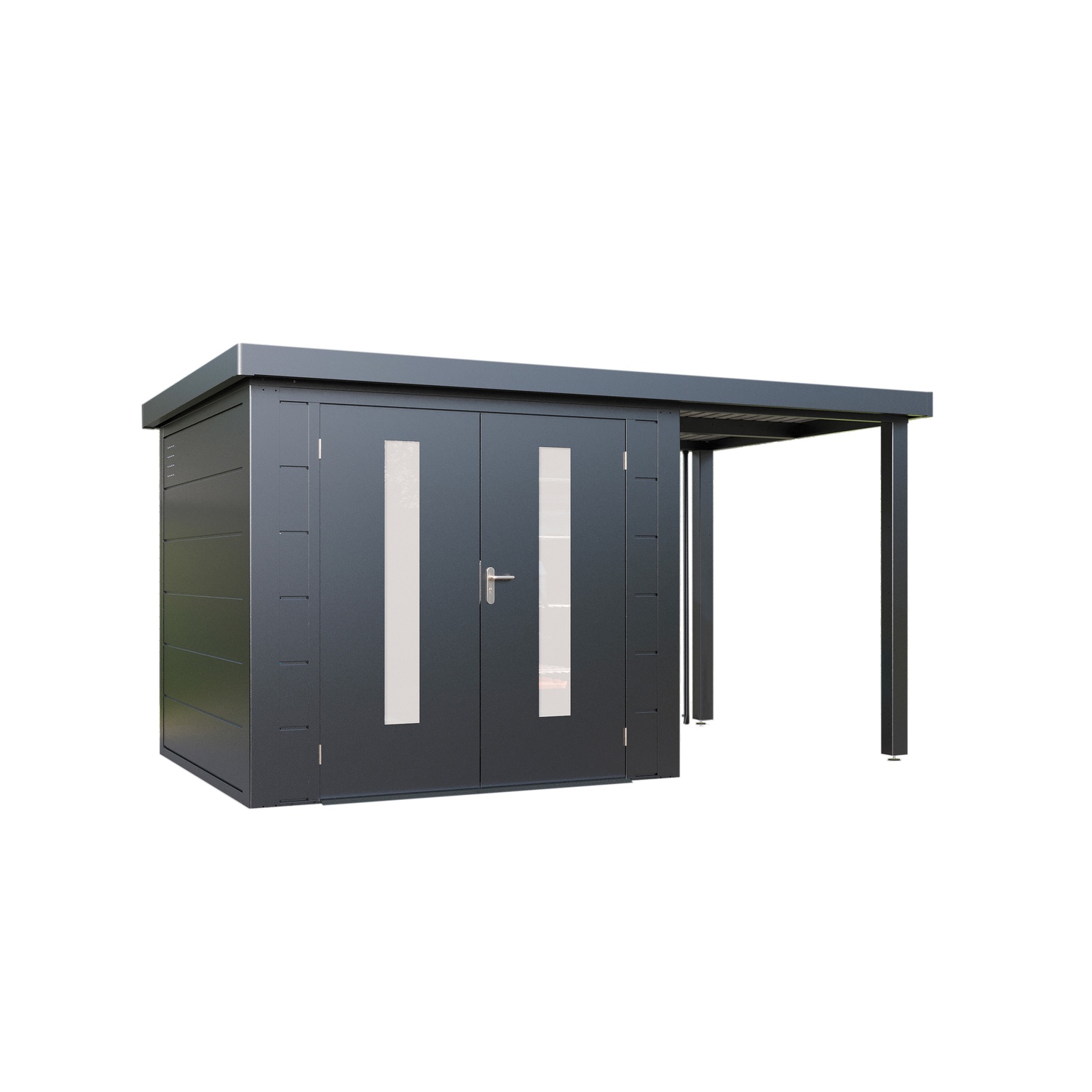 Finnhaus Wolff Metall-gerätehaus "elvar 3824", Anthrazit, 376 X 240 Cm