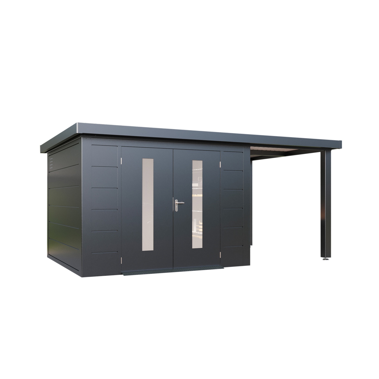 Finnhaus Wolff Metall-gerätehaus "elvar 5324", Anthrazit, 526 X 240 Cm
