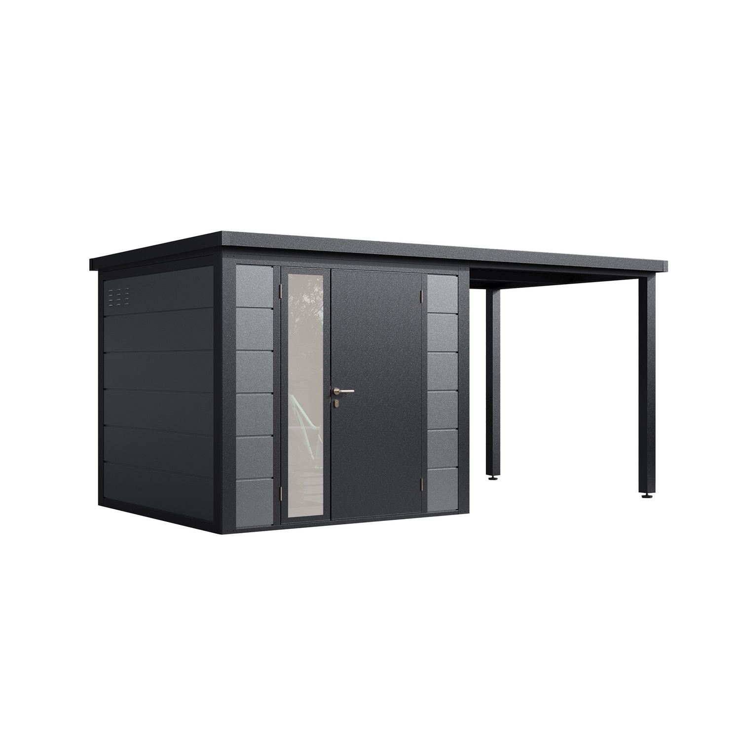 Finnhaus Wolff Metall-gerätehaus "linnea 4623", Felsgrau, 450 X 230 Cm