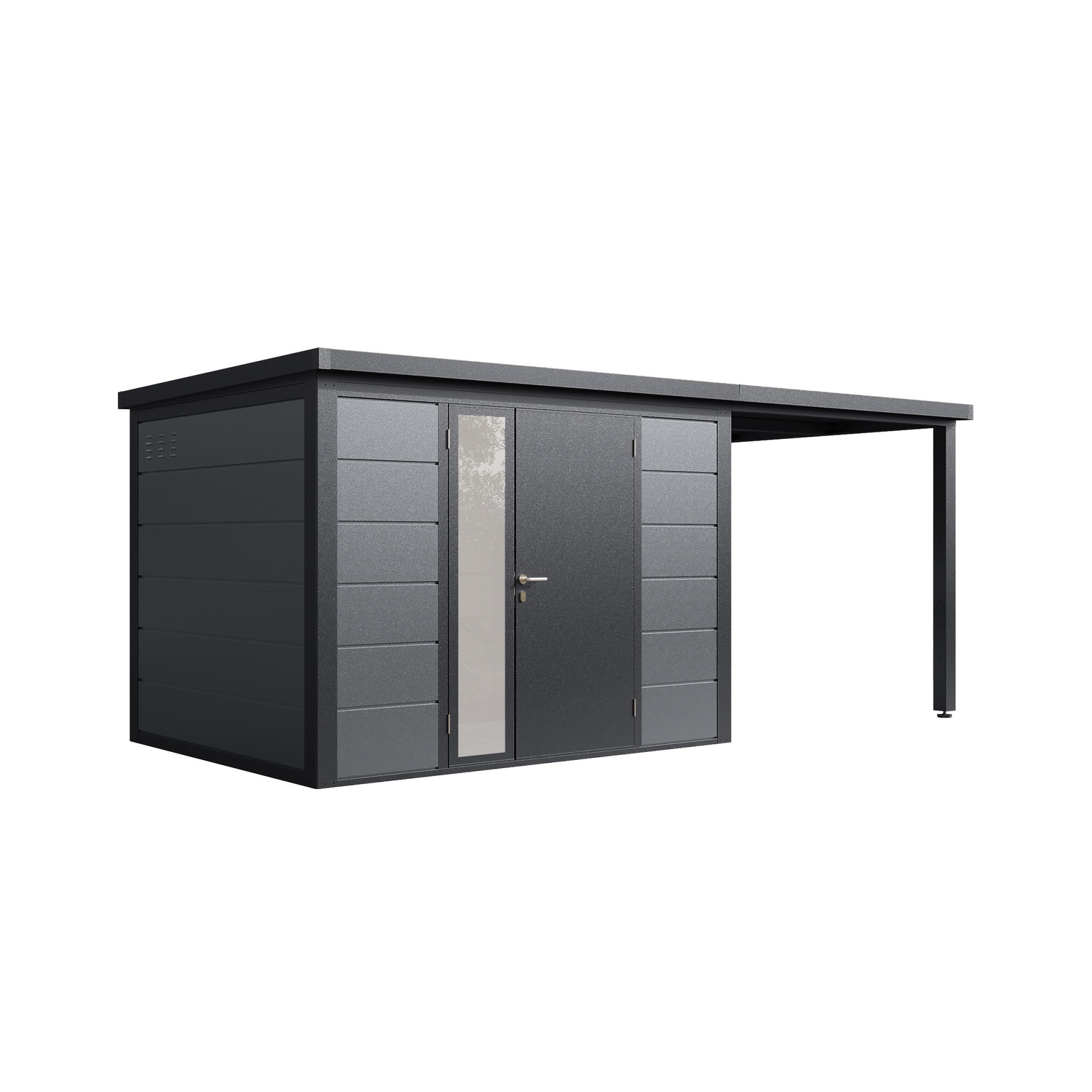 Finnhaus Wolff Metall-gerätehaus "linnea 5223", Felsgrau, 510 X 230 Cm