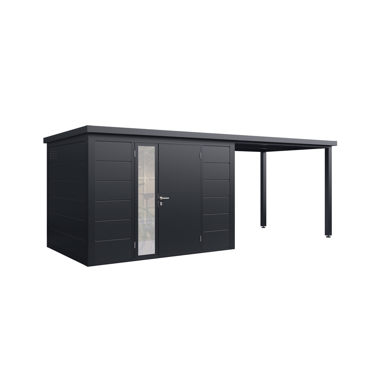 Finnhaus Wolff Metall-gerätehaus "linnea 5823", Anthrazit, 570 X 230 Cm