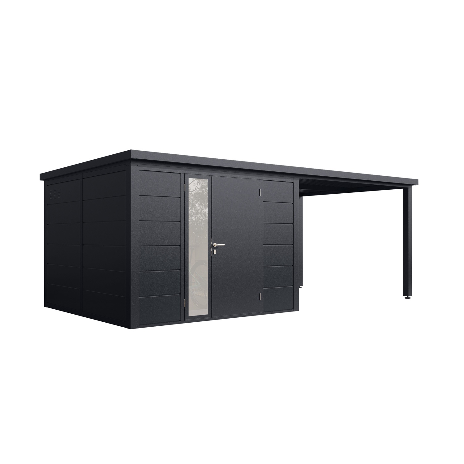 Finnhaus Wolff Metall-gerätehaus "linnea 5829", Anthrazit, 580 X 290 Cm