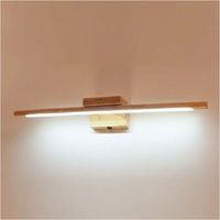 Fliti - 60 Cm Led-wandleuchte Mit Holzspiegel, Schutzart Ip44, 3000 K, Badezimmer