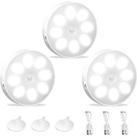 Fliti – Led-nachtlicht-set (3er-pack), Usb-aufladbar, Bewegungssensor, 6000k Kaltweiß, Auto/ein/aus Für Flur Und Treppenhaus