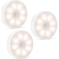 Fliti – Wiederaufladbares Led-nachtlicht Per Usb, 3er-pack Mit Bewegungssensor, 3 Beleuchtungsmodi, Warmweiß (2700 K)