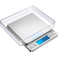 Digitale Präzisionswaage (500 G/0,01 G) Mit Lcd-anzeige, Edelstahl, Tara- Und Zählfunktion, Silber
