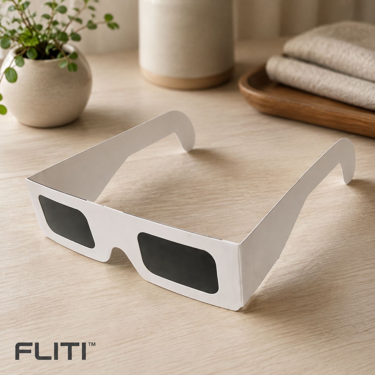 Sonnenfinsternisbrillen (100 Stück) – Iso 12312-2 Ce-standard – Uv-/ir-schutzfilter – Sichere Sonnenbeobachtung – Weiß