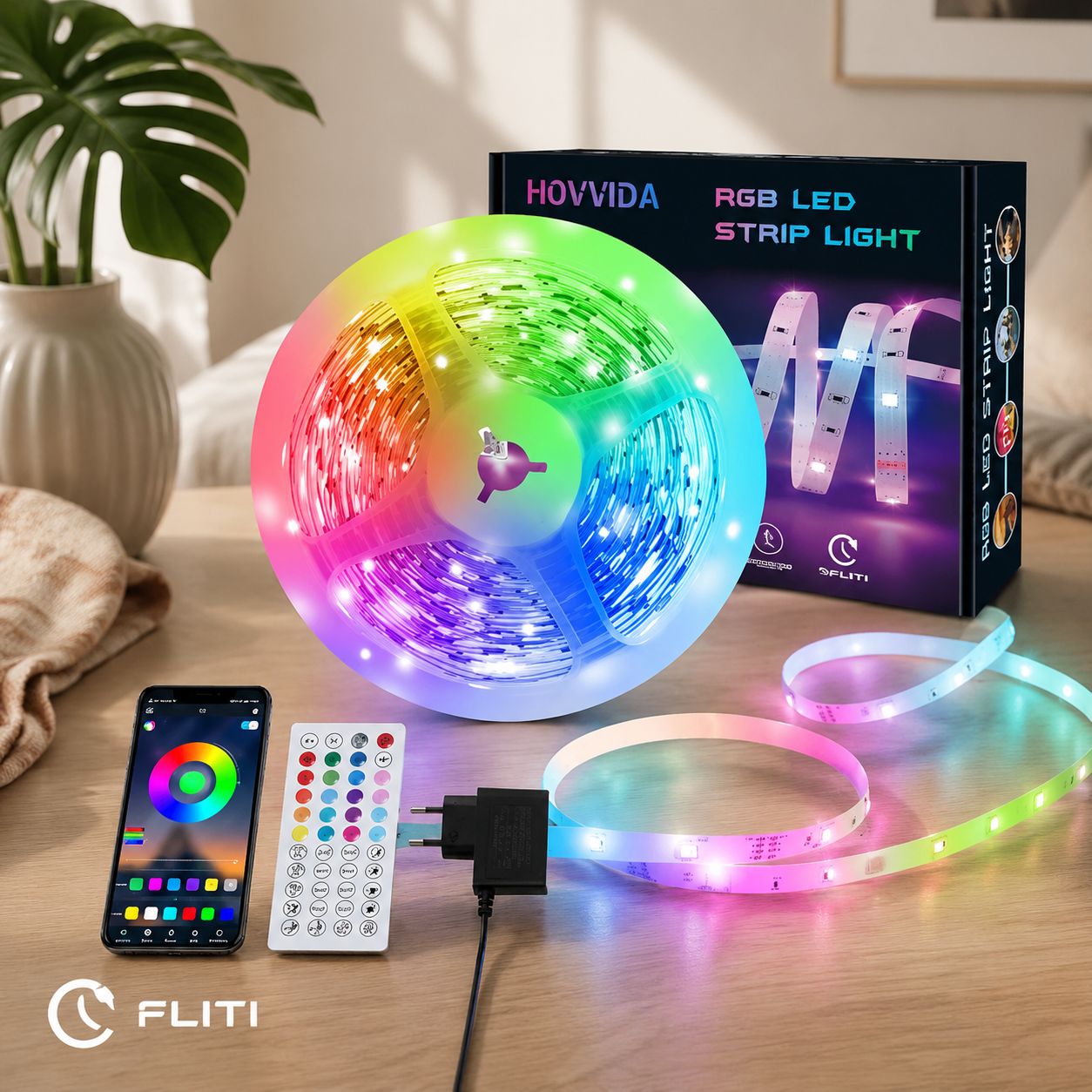5 M Rgb-led-streifen Mit 150 Dioden, App- Und Fernbedienungssteuerung, Musiksynchronisation, Timer, Für Die Innendekoration