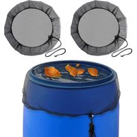 Regentonnen-schutznetz (2er-pack), 95 Cm – Aus Korrosionsbeständigem Polyester – Mit Kordelzug Zum Schutz Vor Staub Und Mücken – Schwarz