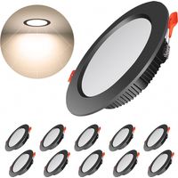 Fliti - 10er-pack Schwarze Led-einbaustrahler, 7 W, 700 Lm, 3000 K, Schutzart Ip44