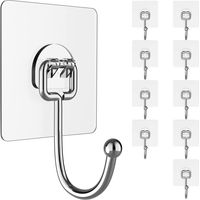 Fliti Klebehaken, Transparent, 10 Stück, Edelstahl, Pvc, Wandmontage, Badezimmer, Küche