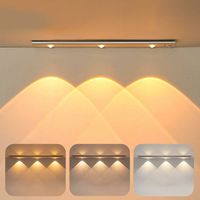 Fliti 40 Cm Led-lampe Aus Aluminium, 120°-bewegungsmelder, Usb-c-ladeanschluss, 3 Leuchtmodi, Magnetbefestigung, 3000 K/4000 K/6000 K, Silber
